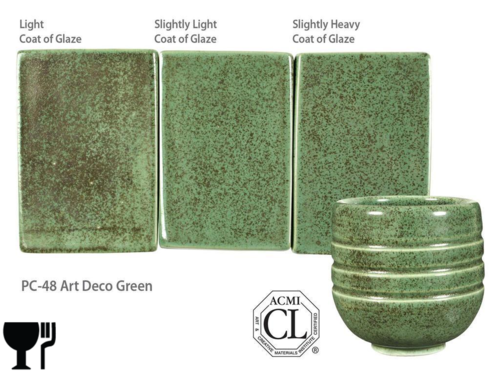 Amaco Potter's Choice sivellinlasite PC-48 Art Deco Green 1200-1230°C