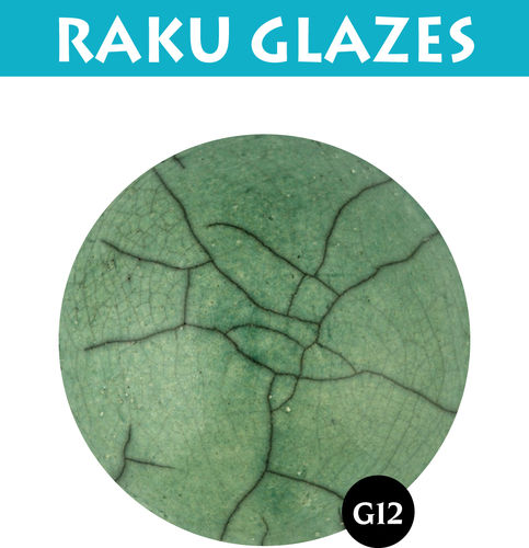 G12 vaaleanvihreä rakulasite Rakuvaria, 0,5 l 950-1030 °C
