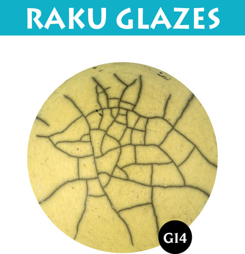 G14 vaaleankeltainen rakulasite Rakuvaria, 0,5 l 950-1030 °C