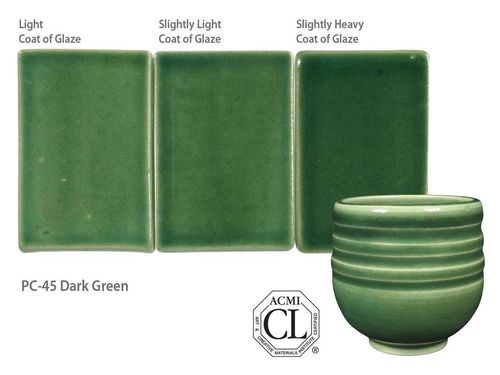 Amaco Potter's Choice sivellinlasite PC-45 Dark Green 1200-1230°C